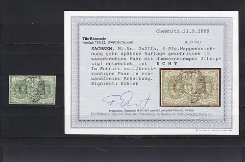 Saxe: Min° 2 II a, en couple, avec un tampon BPP