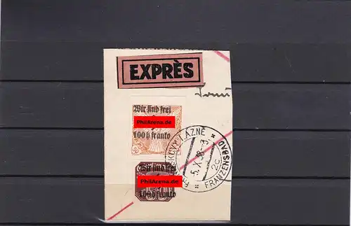 Sudètes: numéro 22,34, cacheté, extrait de lettre, Franzensbad 1938