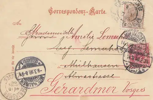 Österreich: 1898: AK Karlsbad nach Frankreich