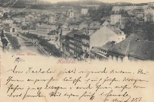 Autriche: 1898: AK Karlovy Vary vers la France