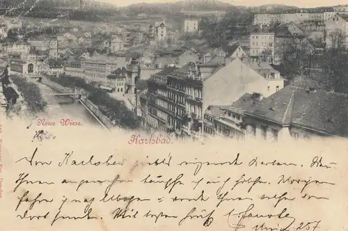 Österreich: 1898: AK Karlsbad nach Frankreich