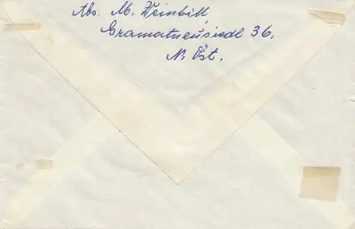 Autriche: 1955: Lettre à Freudenstadt