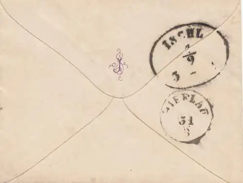 Autriche: 1851: Lettre à Ischl