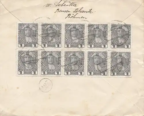 Autriche: 1912: Bensen/Böhmen après Nuremberg: Cartes de vue Collector Globe