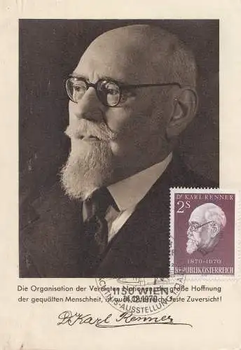 Österreich: 1947: Dr. Karl Renner, Tag der UNO