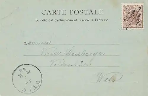 Autriche: 1898: Carte de Monte Carlo après beaucoup