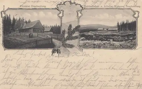 Österreich: 1905: AK Försterei Drachenburg, nach Tangerhütte