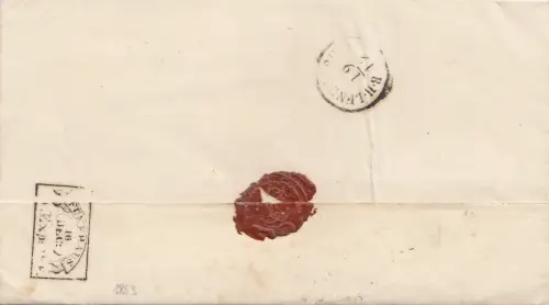 Österreich: 1853: Wien nach Lundenburg/heute Brezlav mit Textinhalt