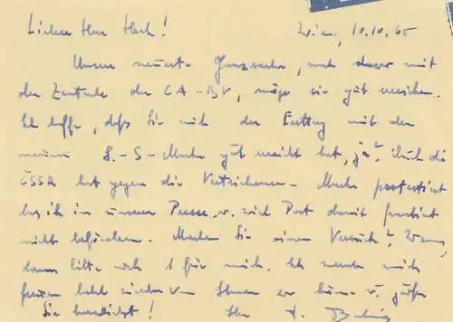 Österreich: 1965: Ganzsache Luftpost Wien nach Hamburg