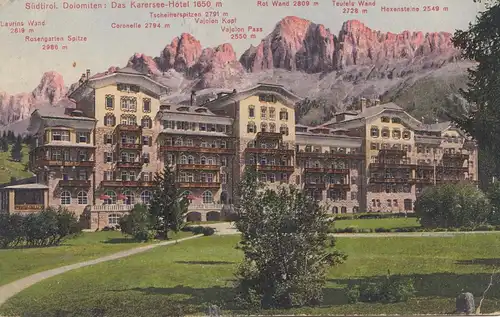 Autriche: 1914: AK Dolomites/Meran vers Bohême