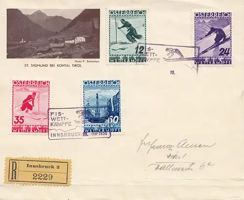 Autriche: 1936: Fis compétition, Innsbruck avec le cachet spécial