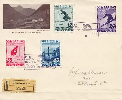 Österreich: 1936: Fis Wettkämpfe, Innsbruck mit Sonderstempel