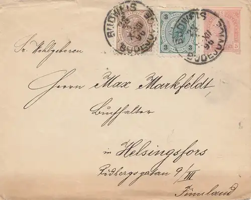 Österreich: 1896: Budweis nach Helsingfors - Finnland