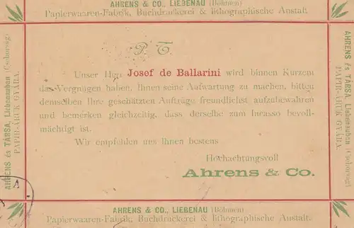 Österreich: 1893: Ganzsache Liebenau nach Ungarn