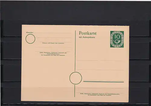 Bund: entier avec carte de réponse: P14II 