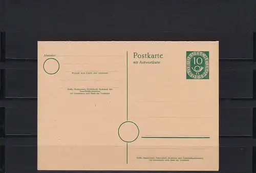 Bund: Ganzsache MiNr. P14II, * mit Anwortkarte