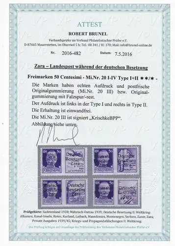 Zara: Min° 20 I-IV, types I et II, 20III*