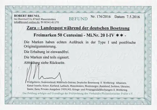 Zara: Min° 20 I-IV, type I, **