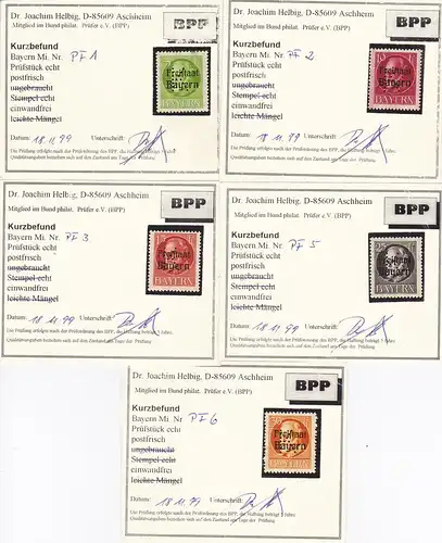 Bavière: MiNr. 1-6, **, BPP résultats