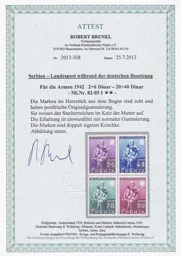 Dt. Besetzung Serbien, MiNr. 82-85I, **