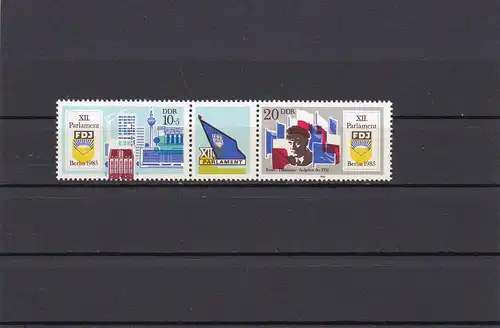 DDR: MiNr. 2947/48, FDJ, **, Zudruck mit Passerverschiebung