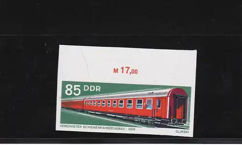 DDR: MiNr. 1849U, postfrisch, Oberrand