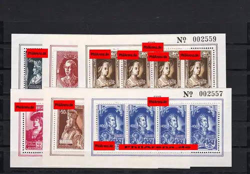 6x Kleinbogen Satz SS-Feldpost - Kaiserbilder, postfrisch, **, MiNr. IX-XIV