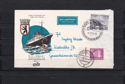 Berlin: FDC, Aeropost, Berlin -Karlsruhe - Min. 122 Dz: Signe d'impression