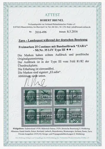 Zara: Minn° 35 I-IV, type III, ** post-fraîchissement,