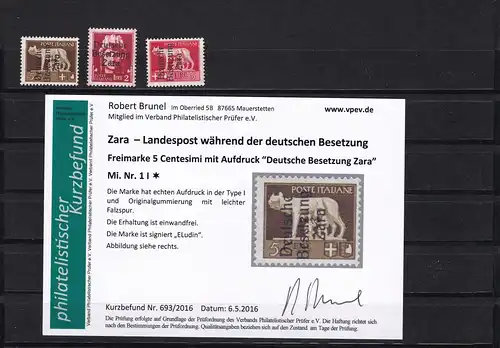 Zara: MiNr. 1I, 12I, 15I, Falz *