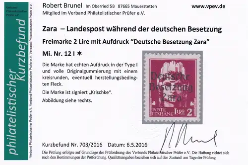 Zara: Min. 1I, 12I et 15I Falz