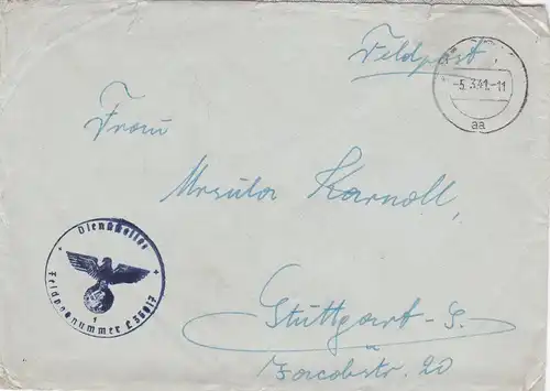 Parole de la semaine: PdW: n° 51/1939 sur la lettre de champ N° 35817