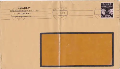 Gouvernement général (GG): Lettre écrite à l'étranger