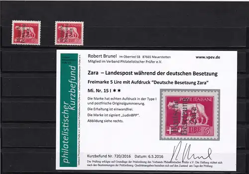 Zara: Min. 15 I et 15 II, frais