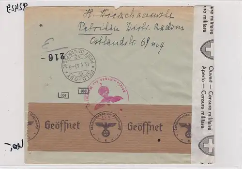 GG: Brief Interniertenpost - Einschreiben 2x Zensur, Chur