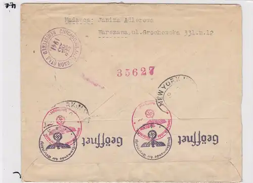 GG: Einschreiben Warschau nach Chicago/USA