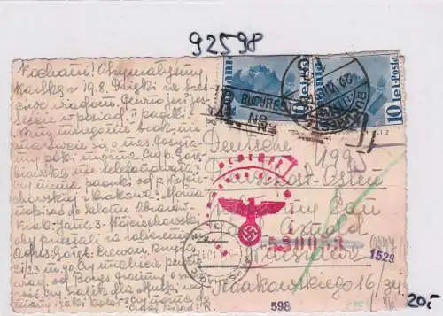 GG: Ansichtskarte aus Rumänien, Zensur