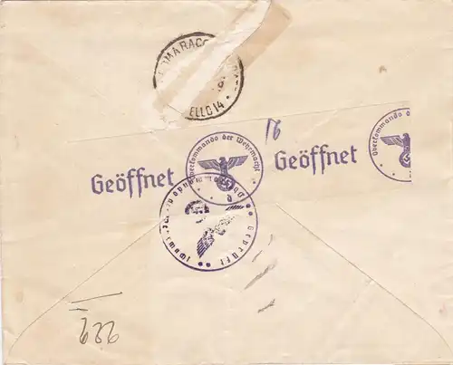 GG: Lettre recommandé de Cracovie à l'Italie, censure