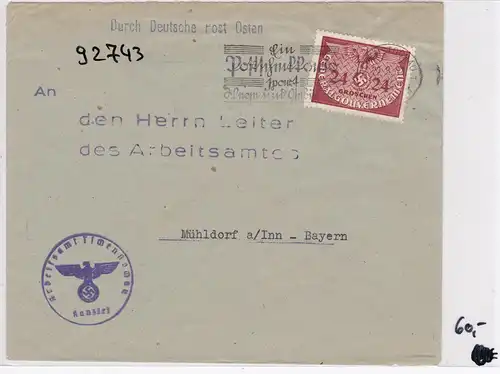 GG: Brief mit Werbestempel W7b Tschenstochau nach Mühldorf