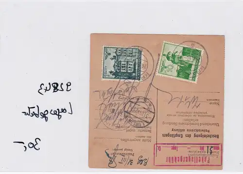 GG: Paketkarte, Krakau 4, Nachnahme an Buchhandlung Lublin, Lagergebühr