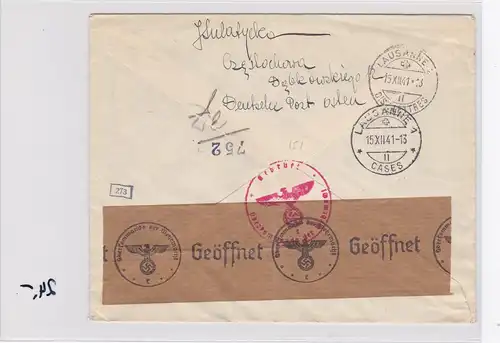 GG: Lettre recommandée de Chestochau à Lausanne/Zensur