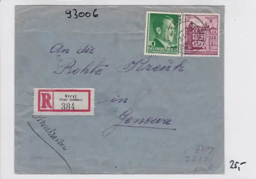 GG:Einschreiben, Stryj nach Genf/Zensur