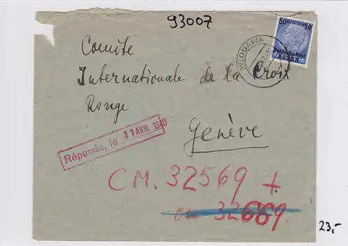 GG: Brief von Wlodawa nach Genf, Rotes Kreuz, Weiterleitung nach USA
