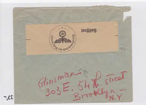 GG: Brief von Wlodawa nach Genf, Rotes Kreuz, Weiterleitung nach USA