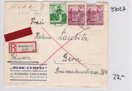 GG:Lettre de Varsovie à Berne, Laubitz, Centrale de transmission des lettres