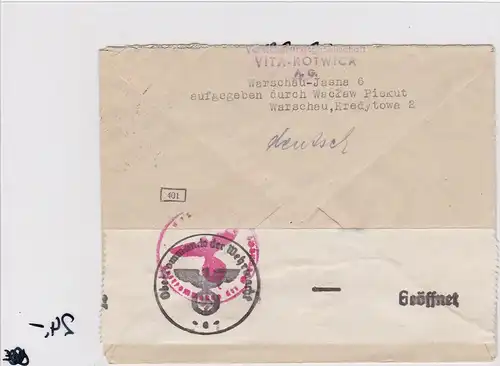 GG: Brief von Warschau nach Zürich, Rückversicherung