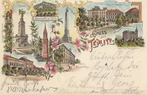 Österreich: 1898: Ansichtskarte Gruss aus Teplitz