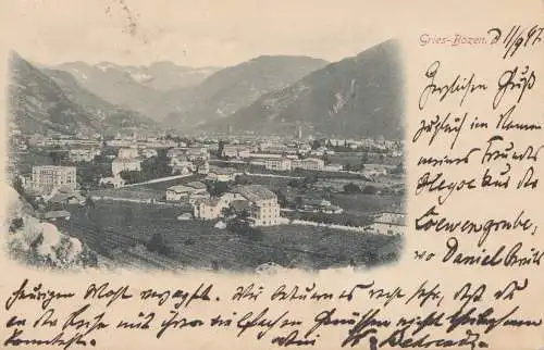 Autriche: 1897: Carte de vue Gries-Bozen vers Magdeburg