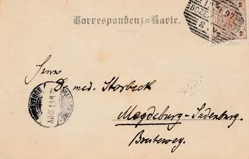 Österreich: 1897: Ansichtskarte Gries-Bozen nach Magdeburg