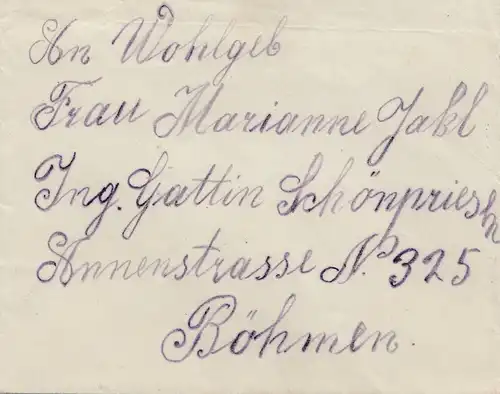 Autriche: 19xx: Lettre de Saint-Pierre-am-Kammersberg à Bohême